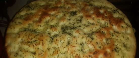 Focaccia ar ķiplokiem un dillēm