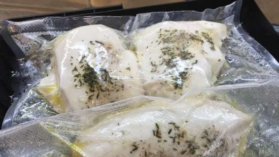 Vistas krūtiņa SousVide ar parmezānu saskaņā ar Oneginu (Steba SV2)