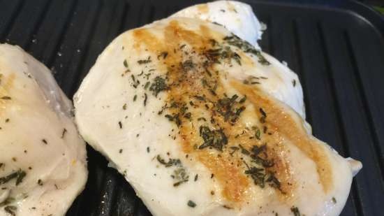 Vistas krūtiņa SousVide ar parmezānu saskaņā ar Oneginu (Steba SV2)