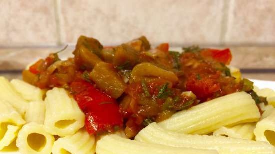 Homemade pasta with Sicilian sauce (Tortilla Chef, pasta Philips HR2355 / 09)