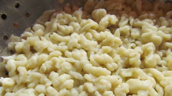 Spaetzle (Spetzle). יסודות בישול.