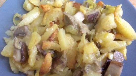 Fried potatoes with mushrooms in the Princess 115000 pizza maker