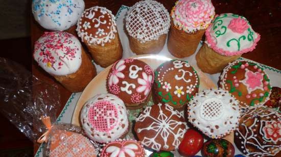 Kulich ar Myasoedovskaya krāsnī (meistarklase)