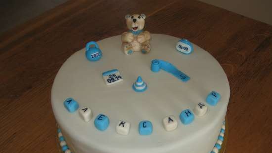 Cakes for birth, baptism, year (not numbers)