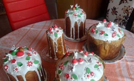 Kulich ar Myasoedovskaya krāsnī (meistarklase)