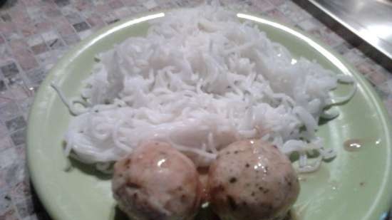 Oriental-style meatballs in a spicy soy-ginger glaze