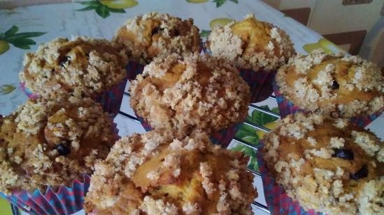 Gresskar muffins med hasselnøtt streusel