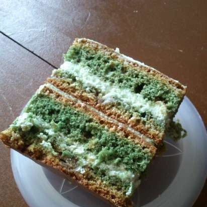 Grønn kake med halva