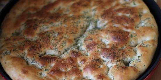 Focaccia ar ķiplokiem un dillēm