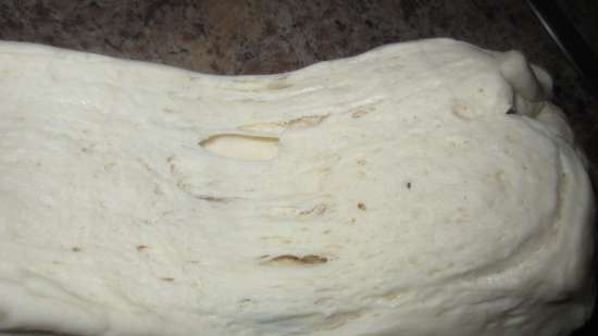 Whey dough with soda (a la yeast). Roll with whey filling