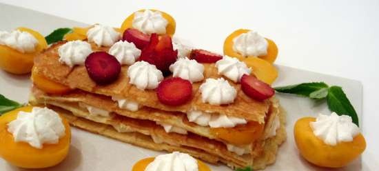 Bánh waffle dừa nhân kem mơ