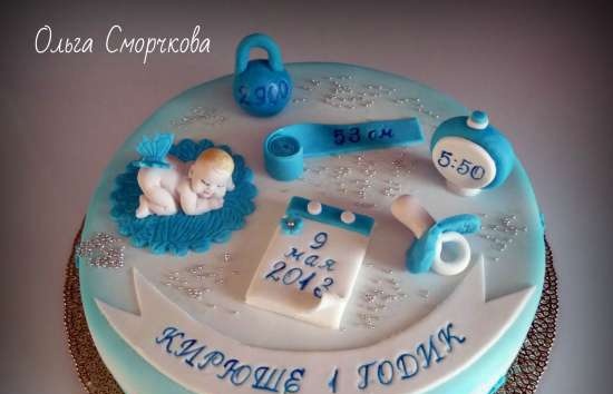 Cakes for birth, baptism, year (not numbers)