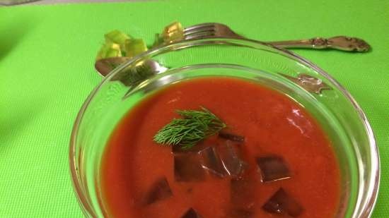 Tomatsuppe med gelébuljong