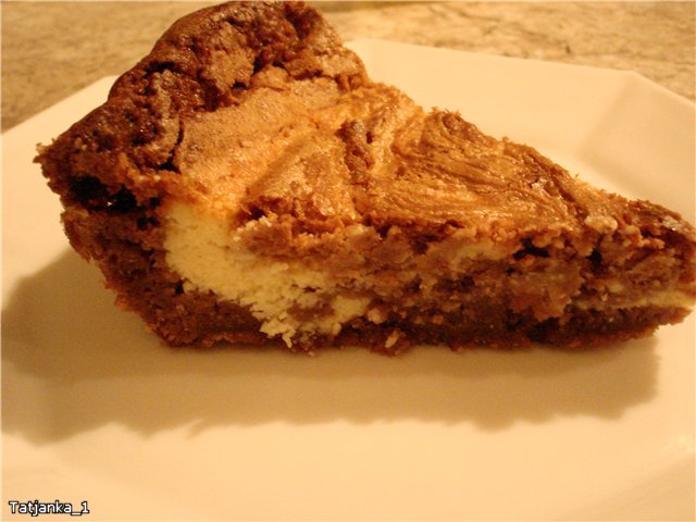 Brownie sjokolade-ostemasse kaker