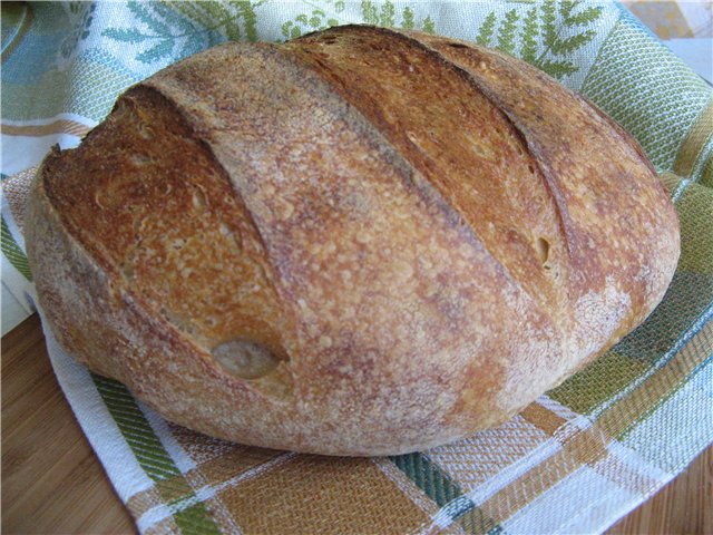 Sourdough bread in the oven