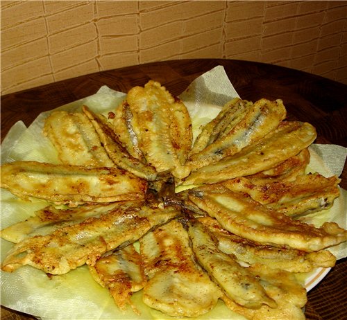 Capelin in batter