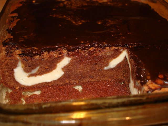 Brownie sjokolade-ostemasse kaker