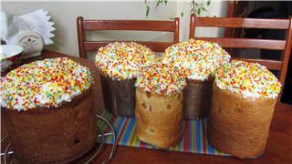 Kulich ar Myasoedovskaya krāsnī (meistarklase)