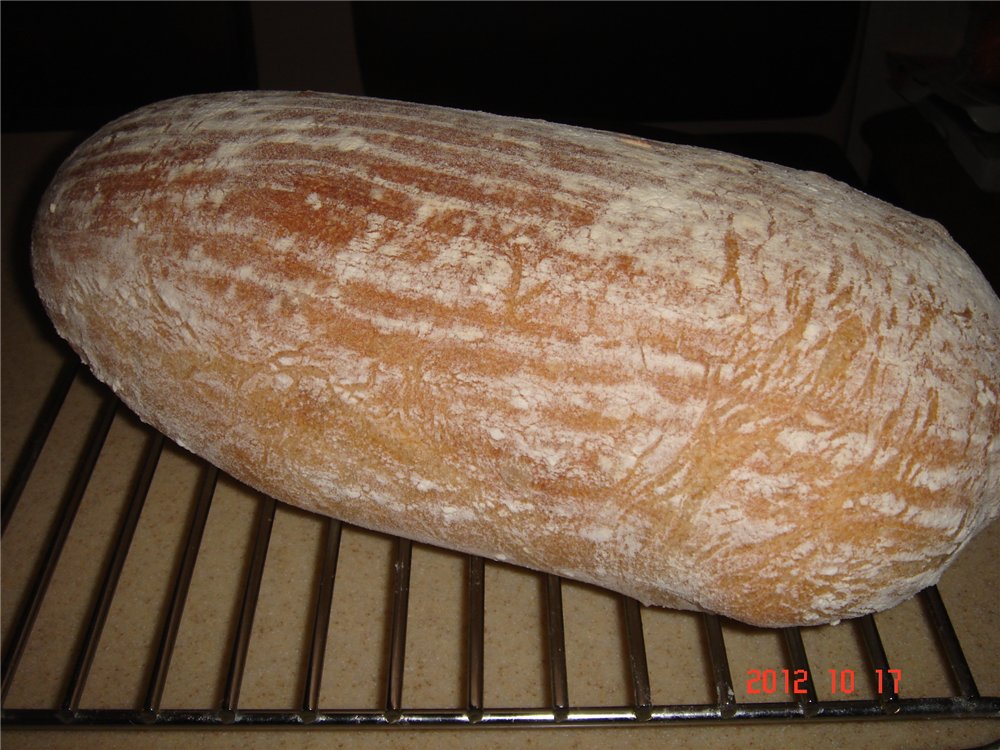 Zemnieciska kviešu maize (Pane Bigio) krāsnī