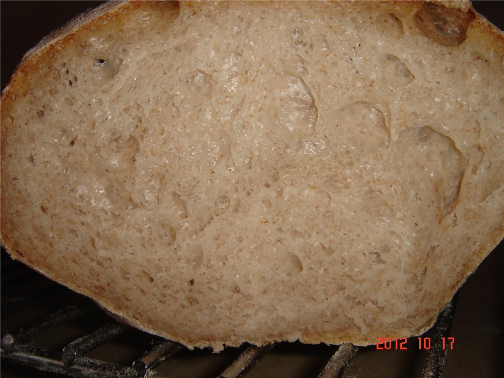 Zemnieciska kviešu maize (Pane Bigio) krāsnī