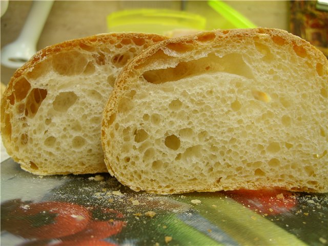 Ciabatta, ciabatta biga krāsnī