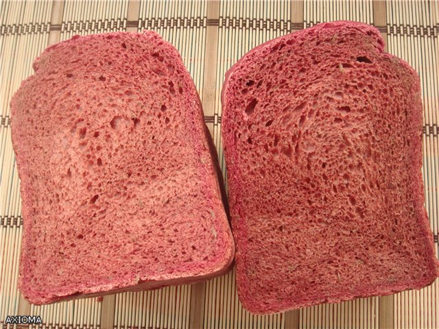 Bread with beets and caraway seeds (bread maker)