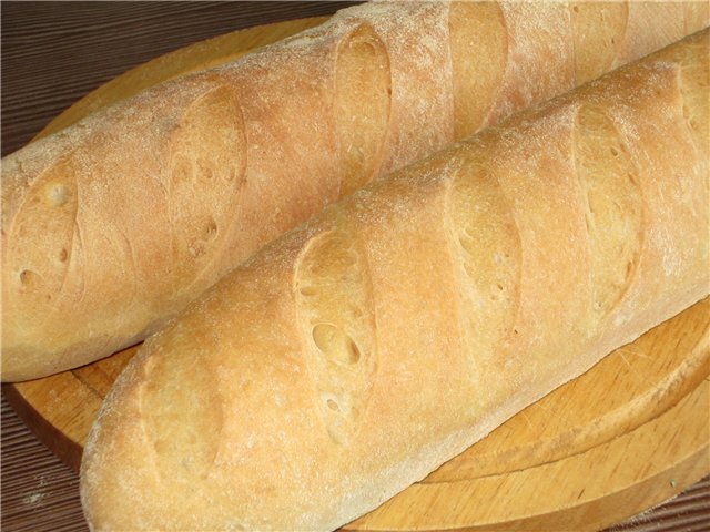 Franču bagete uz vecās mīklas / Baguette de pate fermentee (krāsns)