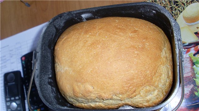 Kalddeig hvetebrød (brødmaker)