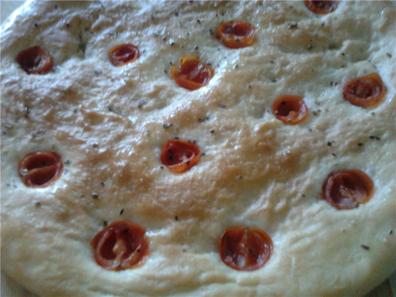 Focaccia med tomater og oregano