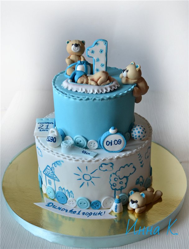 Cakes for birth, baptism, year (not numbers)