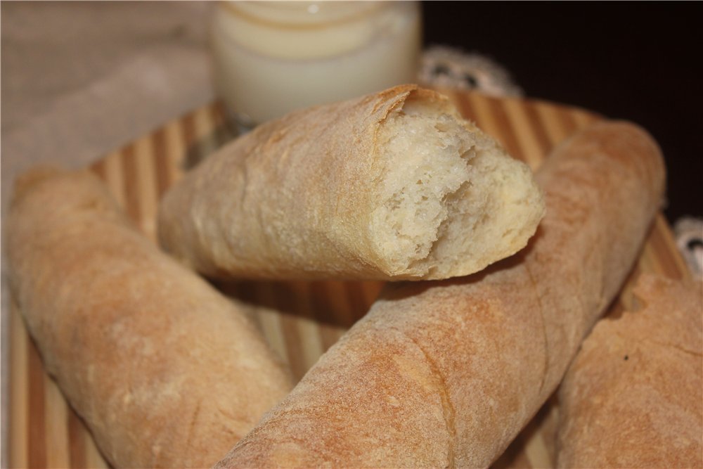 Franču bagete uz vecās mīklas / Baguette de pate fermentee (krāsns)