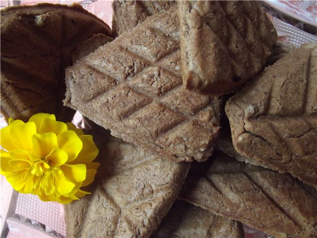 Sjokolade shortbread cookies i et vaffeljern