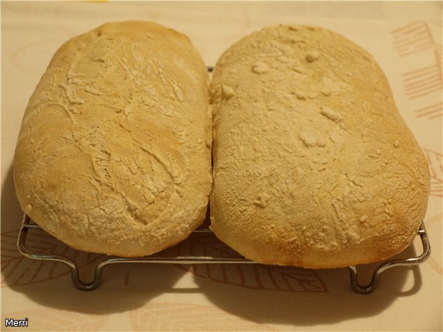 Ciabatta, ciabatta biga krāsnī