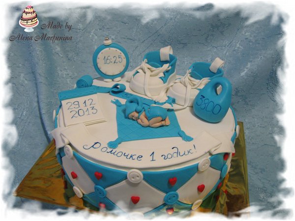 Cakes for birth, baptism, year (not numbers)