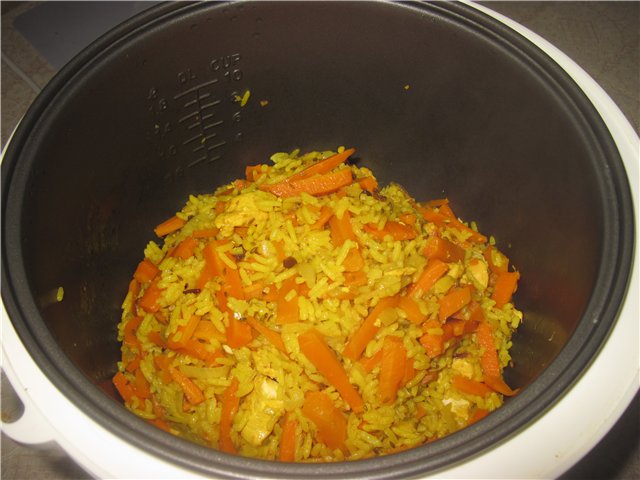 Diet pilaf in a multicooker (Polaris PMC 0508AD)