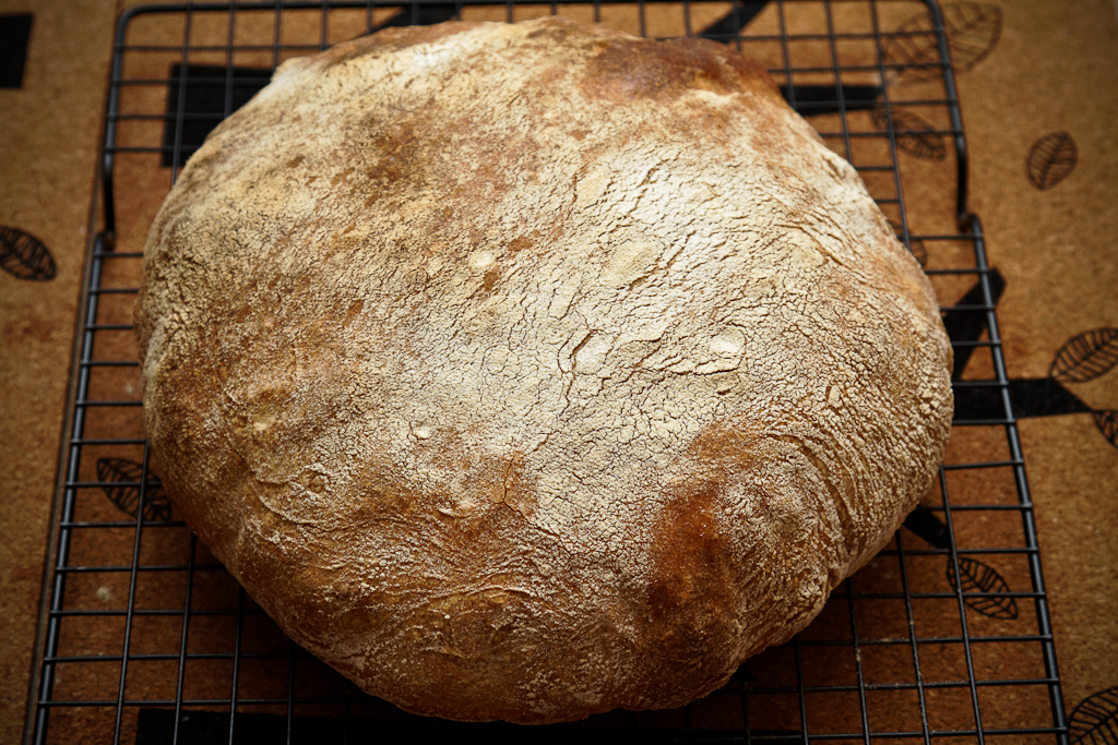 Zemnieciska kviešu maize (Pane Bigio) krāsnī