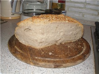 Sourdough bread in the oven