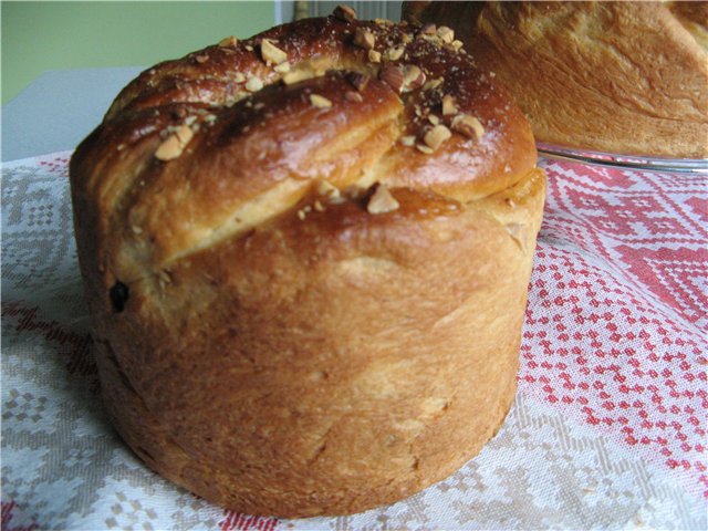 Pokhlebkin-kake og tilpasning til en brødmaker (mesterklasse)