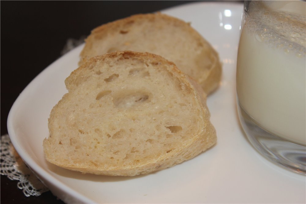 Franču bagete uz vecās mīklas / Baguette de pate fermentee (krāsns)