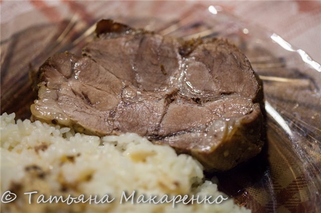 Pork neck in Ukrainian style, baked in a sleeve in a Bork U700 multicooker