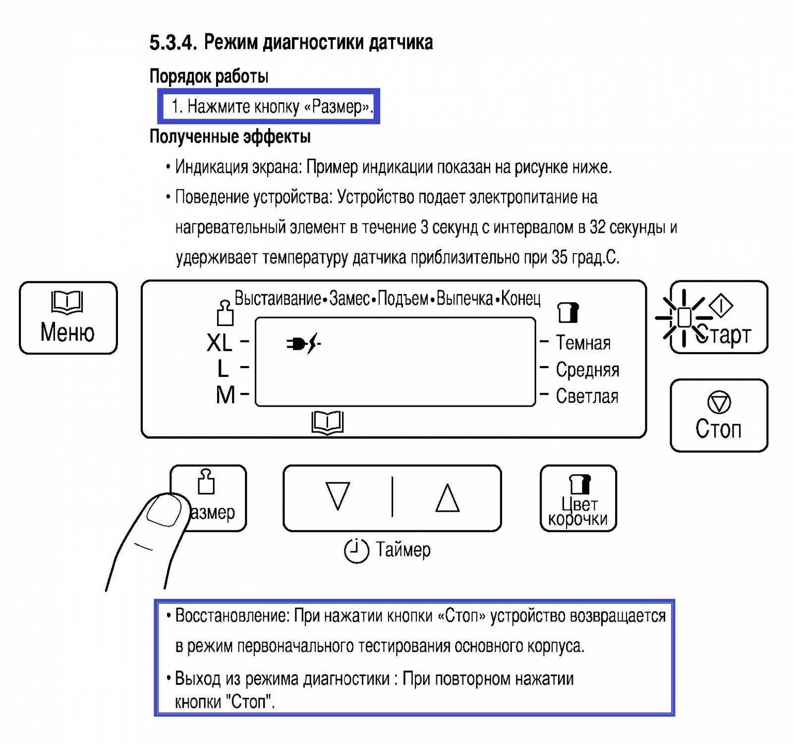 Silts testa pieaugums apkalpošanas režīmā Panasonic SD-2501