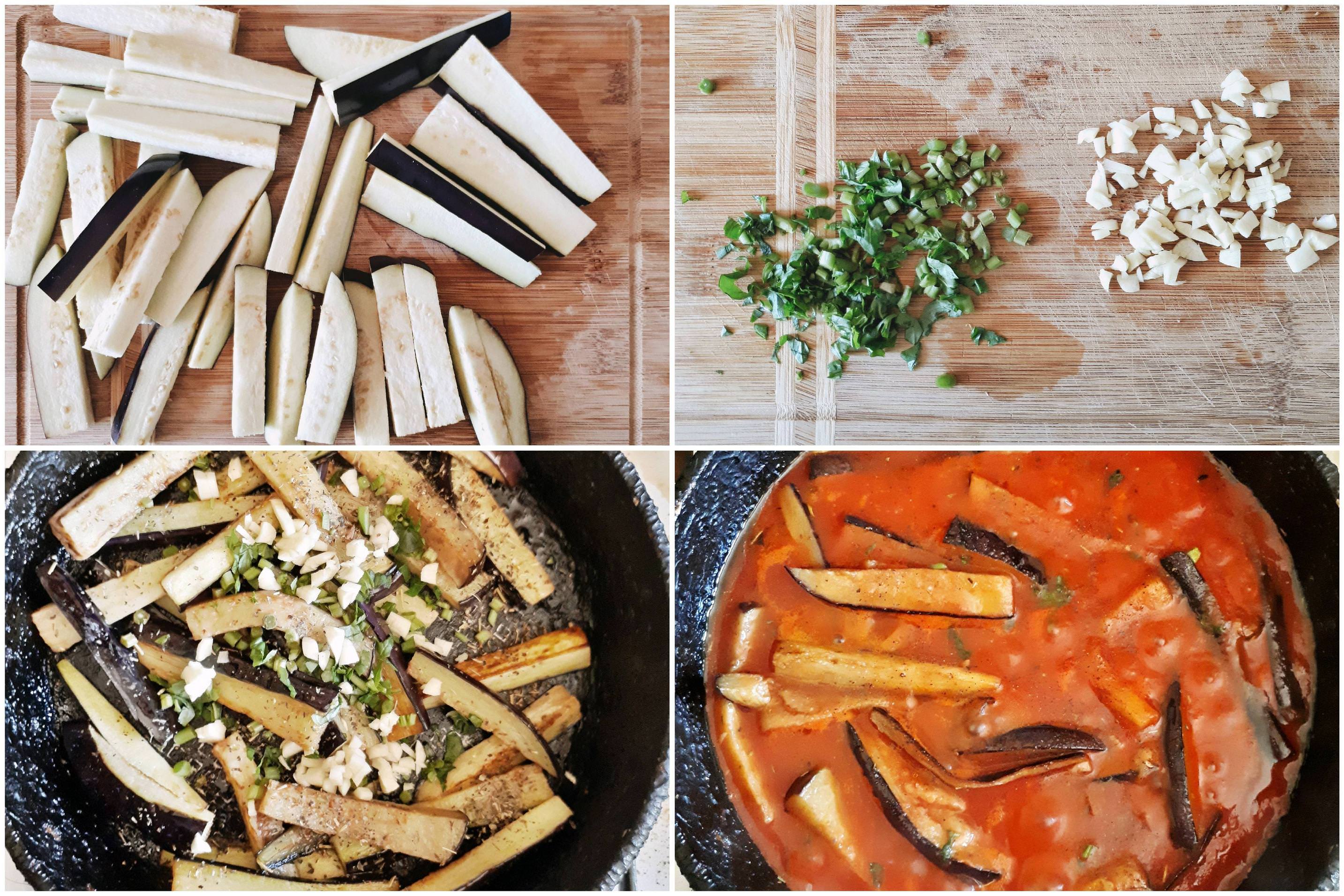 Džeimija Olivera makaroni "Norma" (Pasta alla Norma)